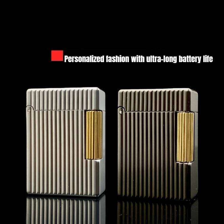 New ST30 Vertical Pearl Chrome Oil Stylish Side Sliding Cigarette Lighter, Classic Series Style Men's Gift W260202