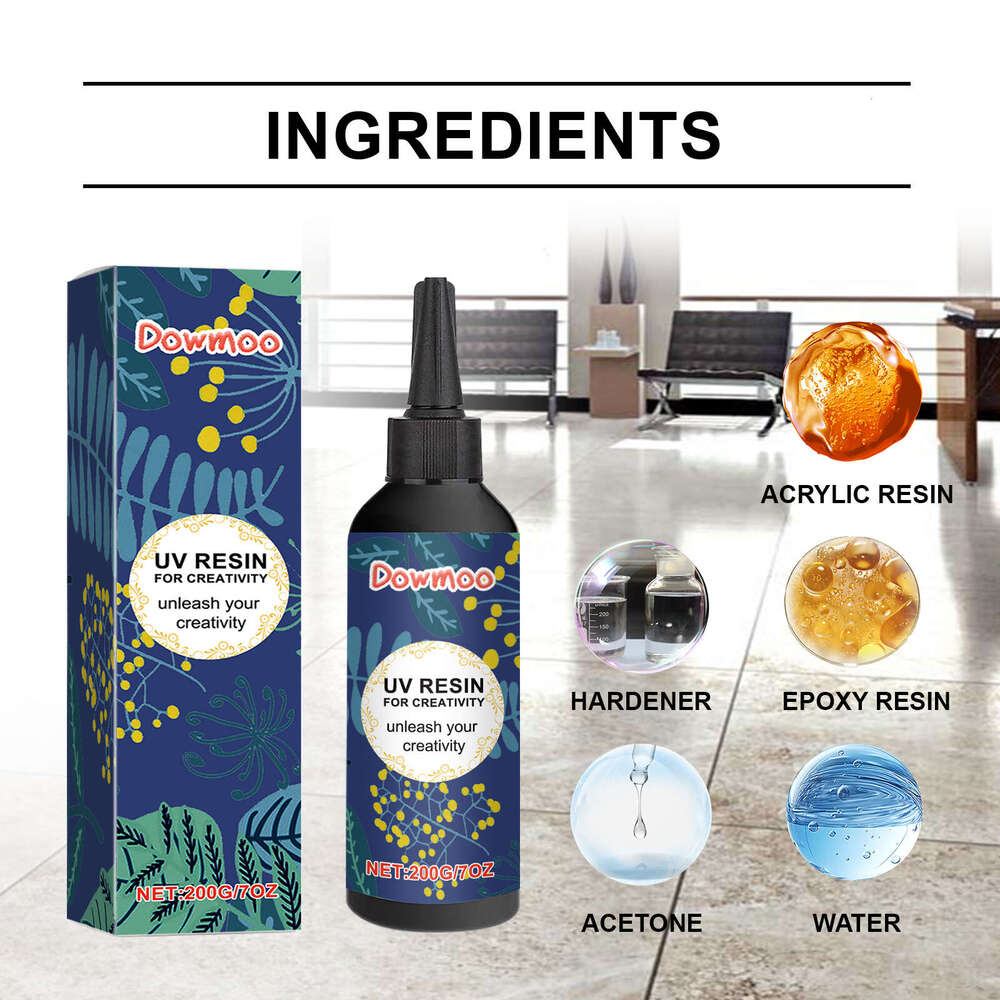 Dowmoo Creative Resin Glue Crafts High Transparency UV Fast Drying Curing Crystal Epoxy S260202