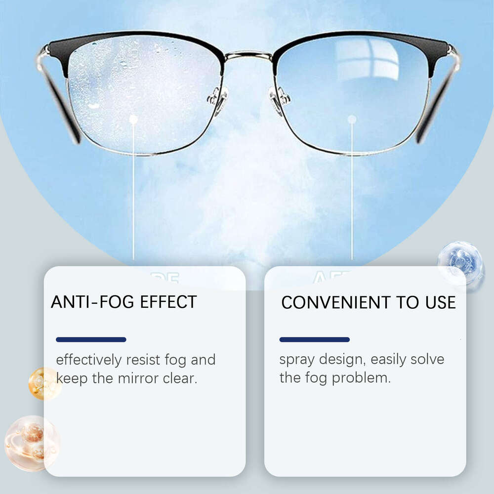 JUE FISH Anti-Fog Spray Glasses Anti-Fogging Cleaner Lenses Clear Vision Waterproof Portable Defogger S260202