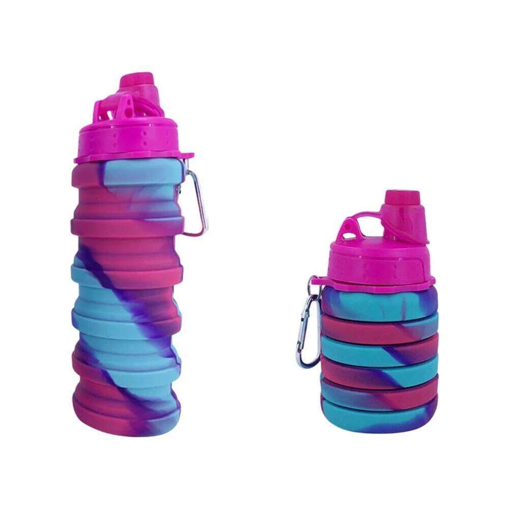 1pc Outdoor Bottle 500ml Food-grade Silicone Portable Leak-proof Collapsible Kettle For Hiking Travel Water Cup Parts Z260202