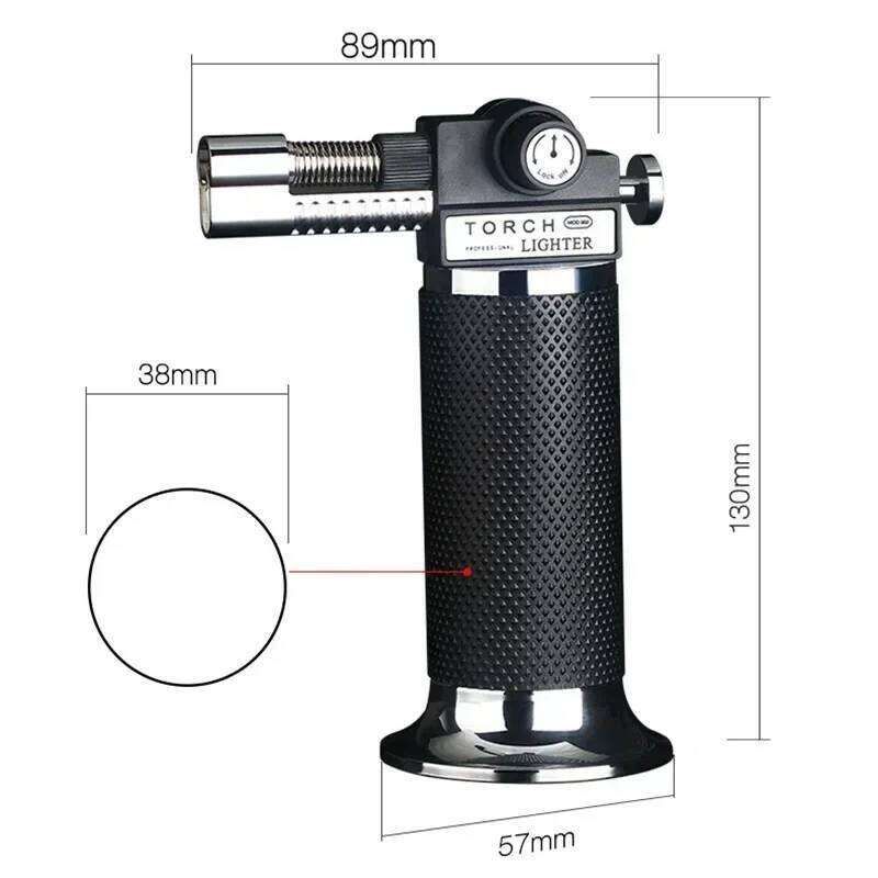 2025 New Windproof High Capacity BBQ Gas Lighter Torch Turbine Kitchen Cooking Spray Gun for Jewelry Metal Welding Men's Gift W260202