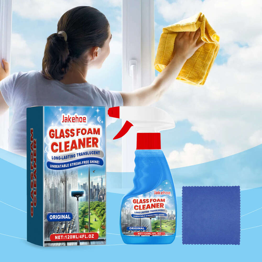 Foam Cleaner Household Stain Remover for Windows, Mirrors, Glass Doors, Grease, and Fingerprints S260202