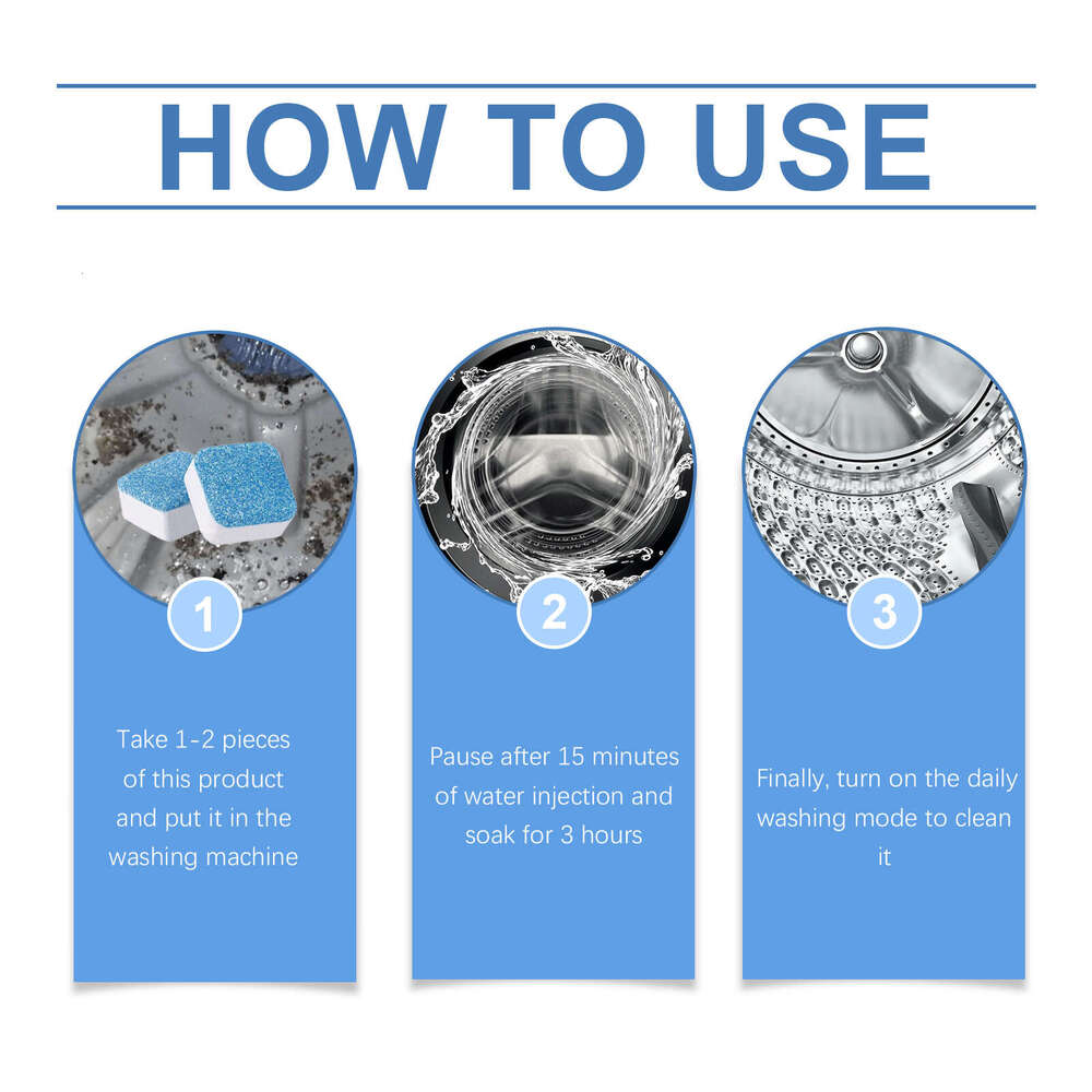 Jakehoe Machine Effervescent Washing Tub Cleaner Removes Dirt Odor Leaves Fragrance Clean Cleaning Tablets S260202