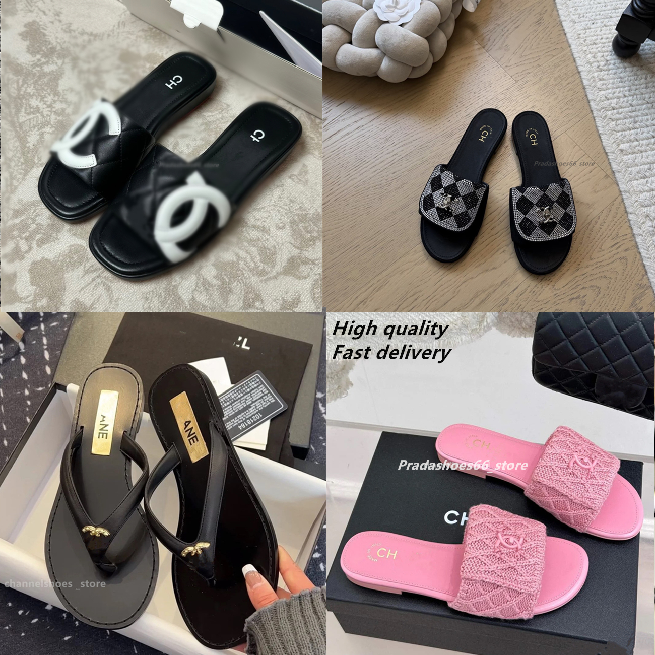 chan Luxury designer Flat Slippers Women 2026 Summer Velvet Crystal Metallic brand Shoes for Women Sandals Non-slip Bow Beach Flip-flops Slides Tories thong h