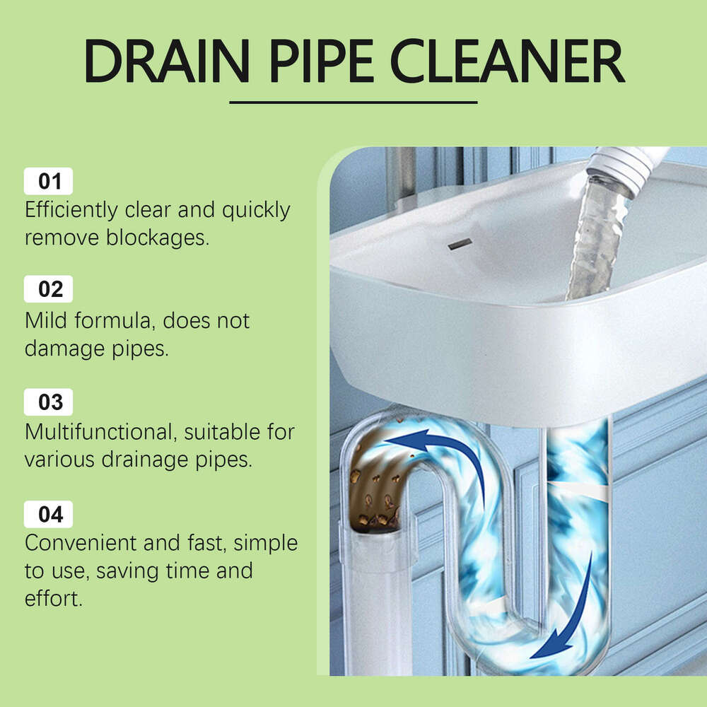 Jakehoe Sink Drain Kitchen Toilet Pipe Fast Unclogging Dissolving Cleaner S260202