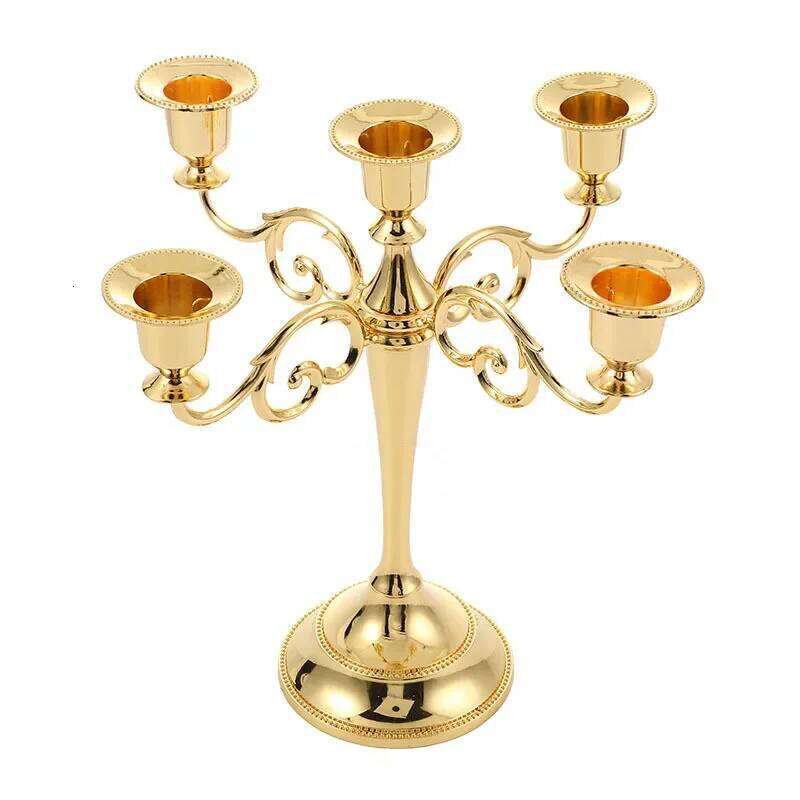 European Candle Holders Hotel Wedding Props Metal Couple Candlelight Dinner Home Decoration Art Y260131