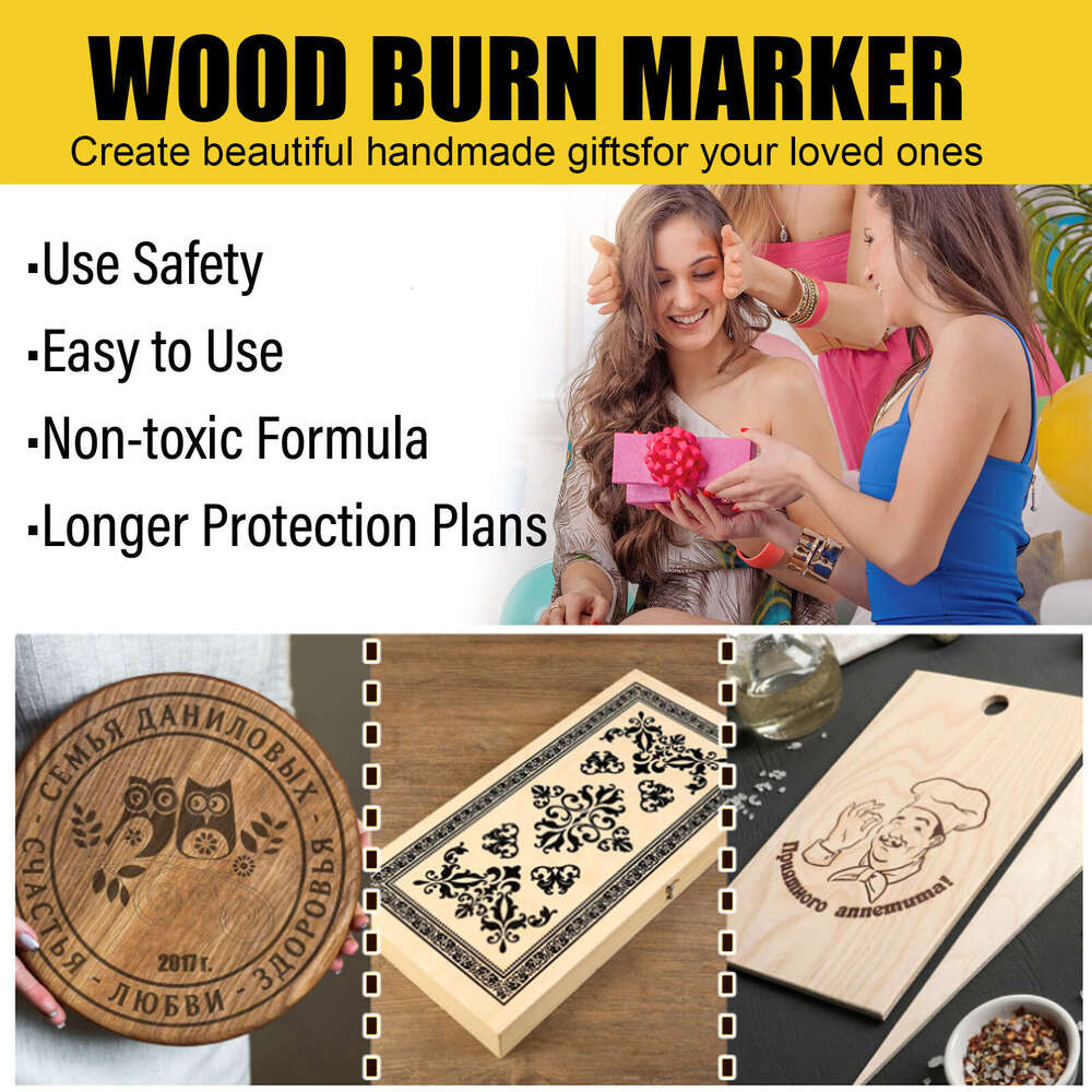 Marker Wooden Coaster Cutting Board Pyrography Wood Burning Marking Pen S260202