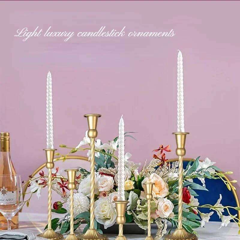 Retro Gold Spiral Holders Candlestick Stand Home Decoration Candlelight Dinner Table Romantic Wedding Ornaments Y260131