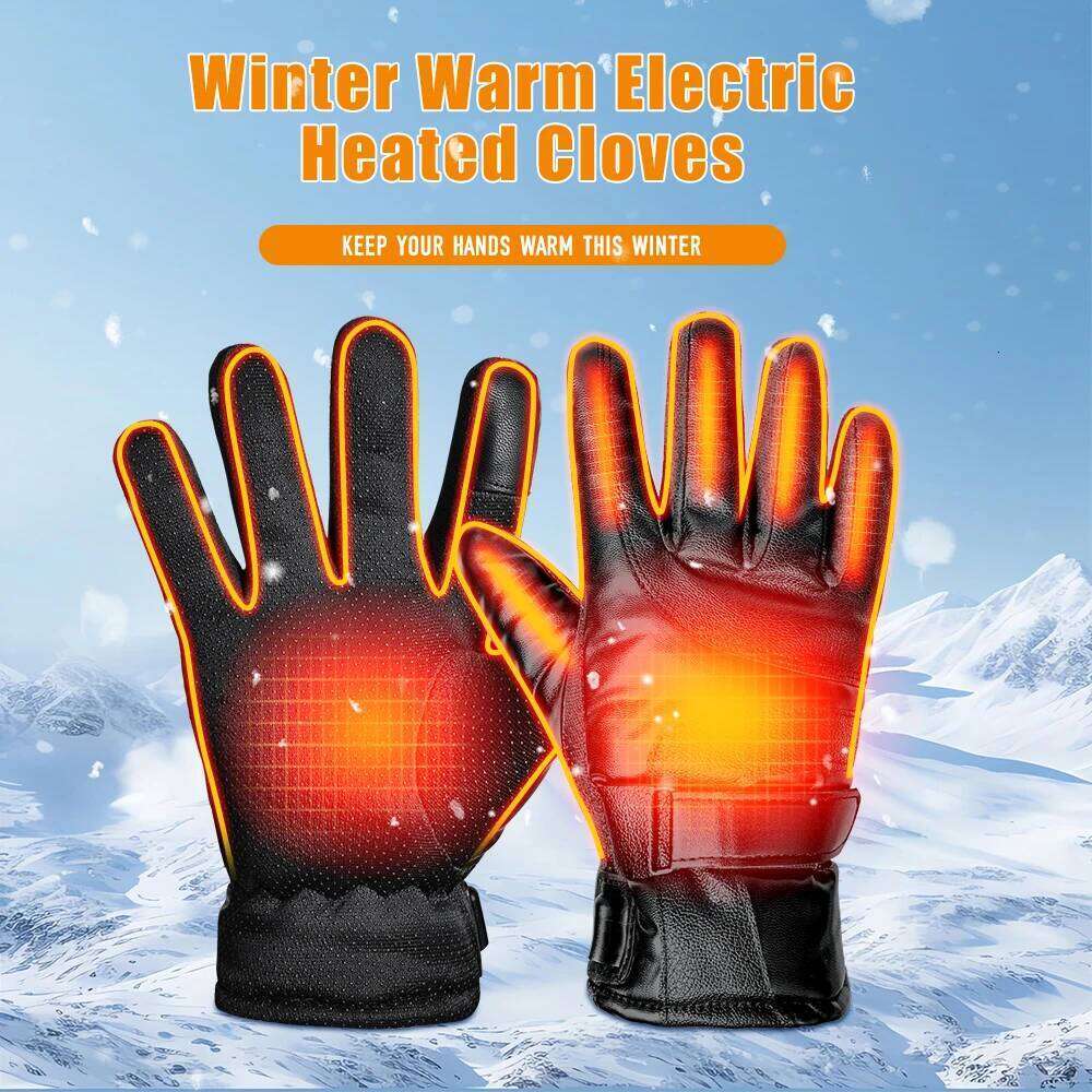 Winter Electric Heated Skiing Outdoor Camping Hand Warmer Gloves Windproof Sports Mitten Mobile Power Bank not included XJ260202