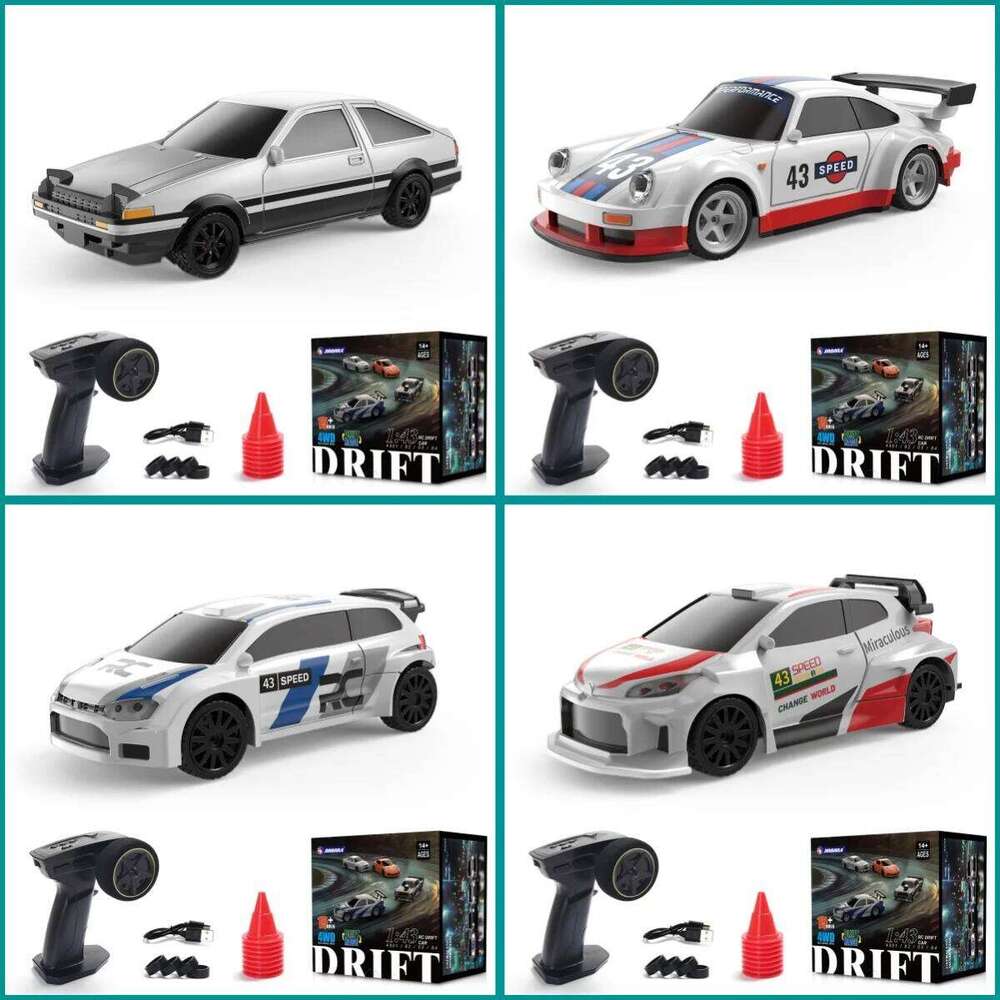 New RC 1/43 Drifting Racing RTR 4WD Four-wheel Drive High Speed Radio Control 2.4g Drift Race Car Mini Model Gifts Y260131