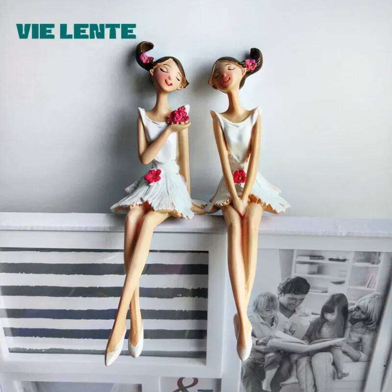 2pcs/set Beautiful Angel Resin Craft Festival Gift Fairy Kawaii Home Figurines Accessories Desk Decoration Y260202