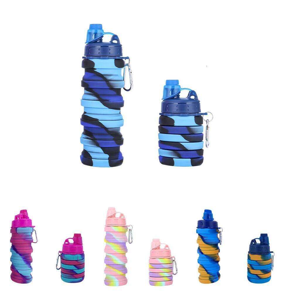 1pc Outdoor Bottle 500ml Food-grade Silicone Portable Leak-proof Collapsible Kettle For Hiking Travel Water Cup Parts Z260202