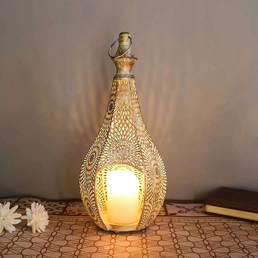 Elegant Metal Candle Holder - Decorative Tabletop Lantern Home, Perfect for Chinese New Year & Ramadan Celebrations Y260131