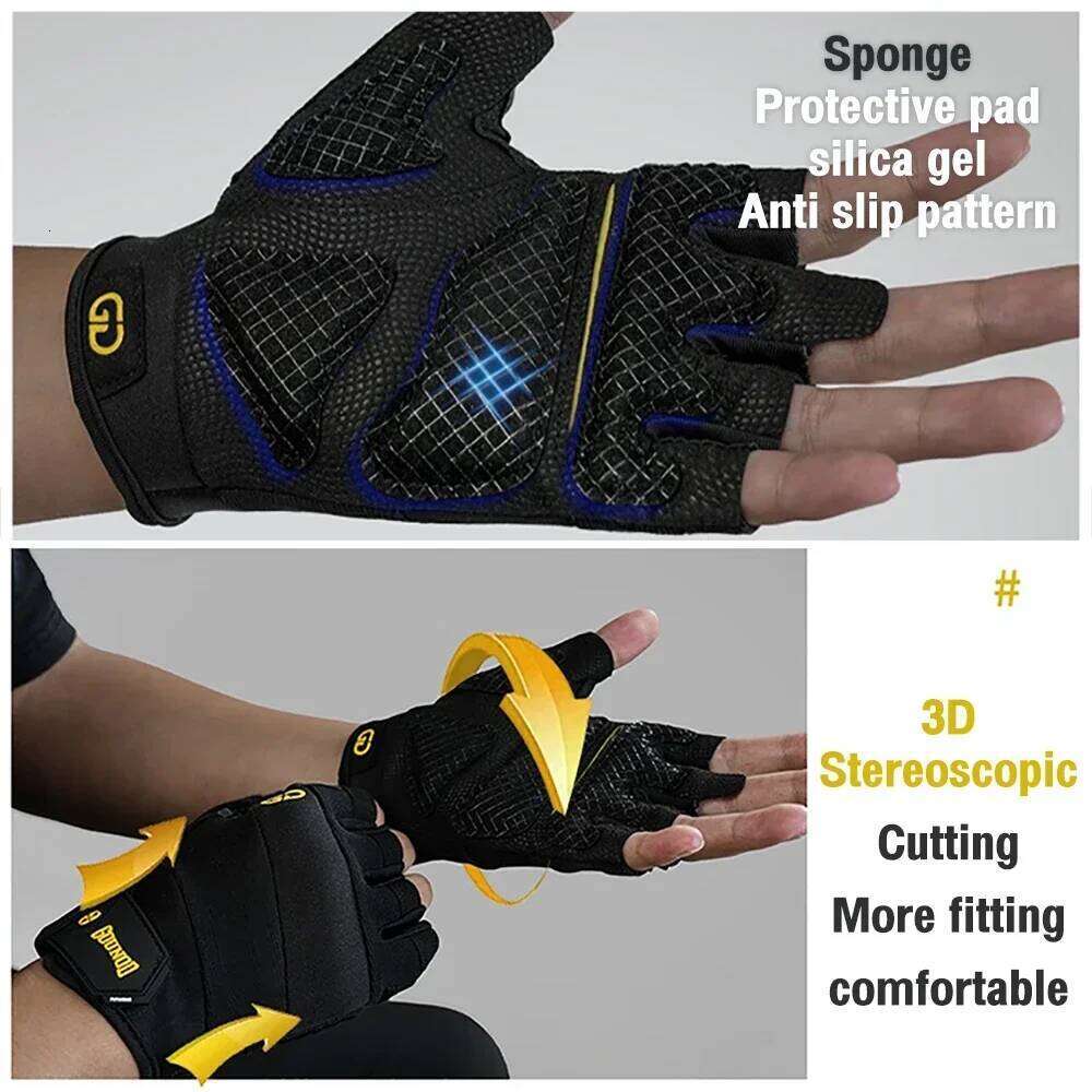 Professional Half Finger Gym Fitness Breathable Non-Slip Grip Shock Absorption for Men Women Outdoor Cycling Gloves XJ260202