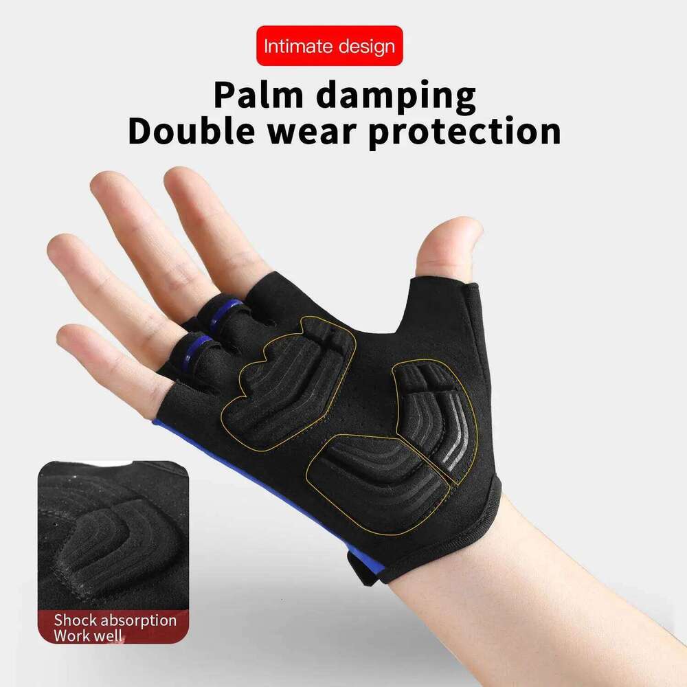Cycling Anti Slip And Shock-Absorbing Riding,Ultra Thick,Wear-Resistant,Breathable Running Fitness Short Finger Gloves XJ260202