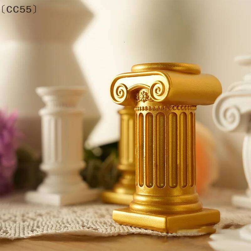 CC55Roman Pillar Greek Column Statue Candle Holder Resin Figurine Desktop Decor Ornament Photography Prop Architectural Detail Y260131