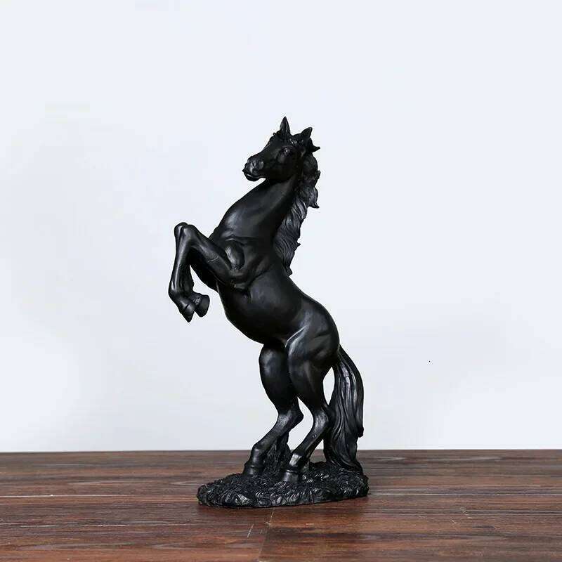 Resin Statue Golden White Black Horse Figure Nordic Abstract Ornaments Figurines For Interior Sculpture Room Home Decor Y260202