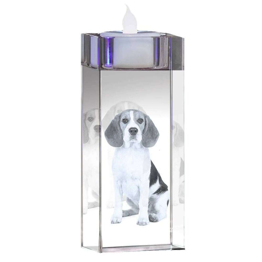 Personalized 2D/3D Photo Crystal Candle Holder, Anniversary Christmas Birthdays Gifts for Dad, Mom, Him, Her Y260131