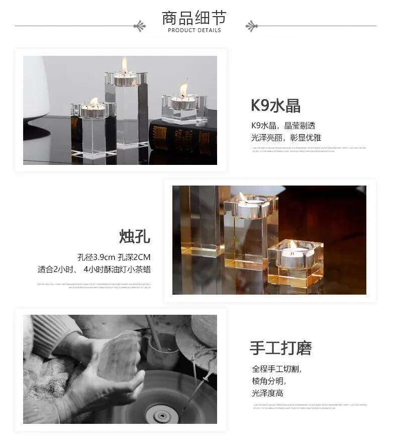 Jinghanlu clear Crystal Candle Holders Small Tealight Candlestick Valentine's Day Candlelight Dinner Table Home decor 9size Y260131