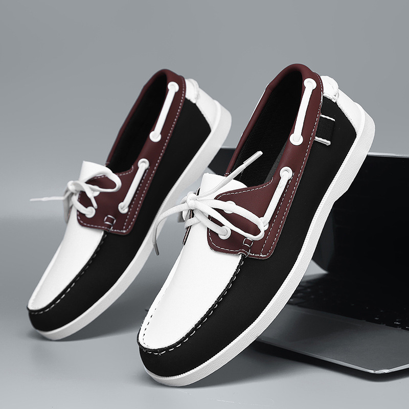 Personalized Summer Mens New Lace-up British Style Versatile Loafers Breathable Casual Office Commuting Slip-on Shoes