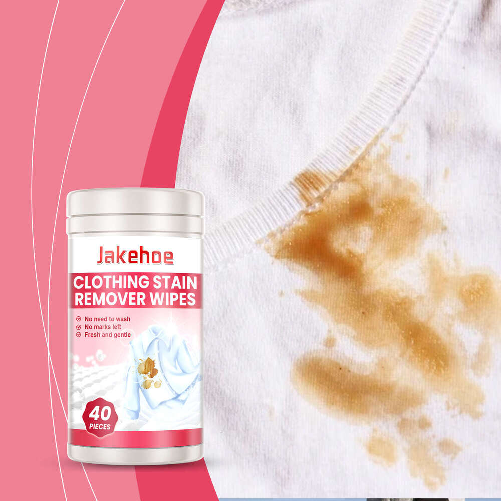 Jakehoe Clothes Wipes Grease Removal Gentle Cleaning Whitening Color Protection Stain Remover S260202