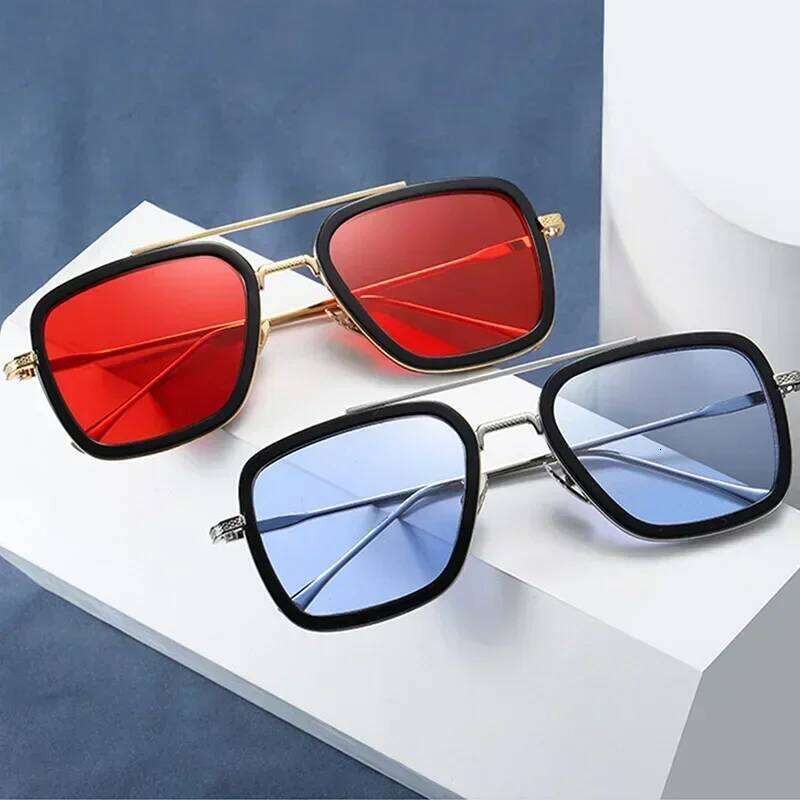 Brand Designer Iron Man Tony Stark Fishing Sunglasses For Square Outdoor Sport Driving Sun Glasses Men Spider Eyewear H260202