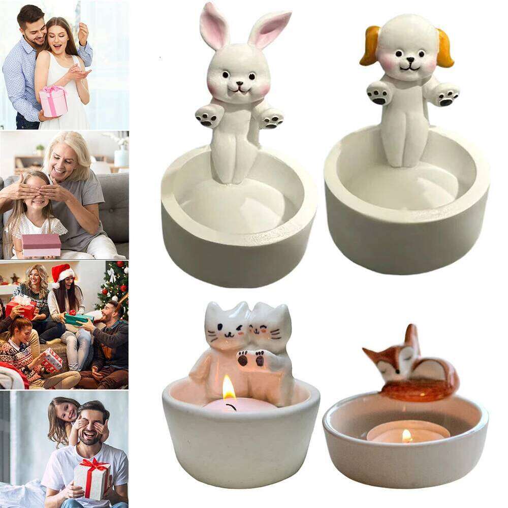 Cat/Dog/Rabbit/Fox Candle Warming Paws Aromatherapy Cute Scented Light Holder Cartoon for Animal Lovers Y260131