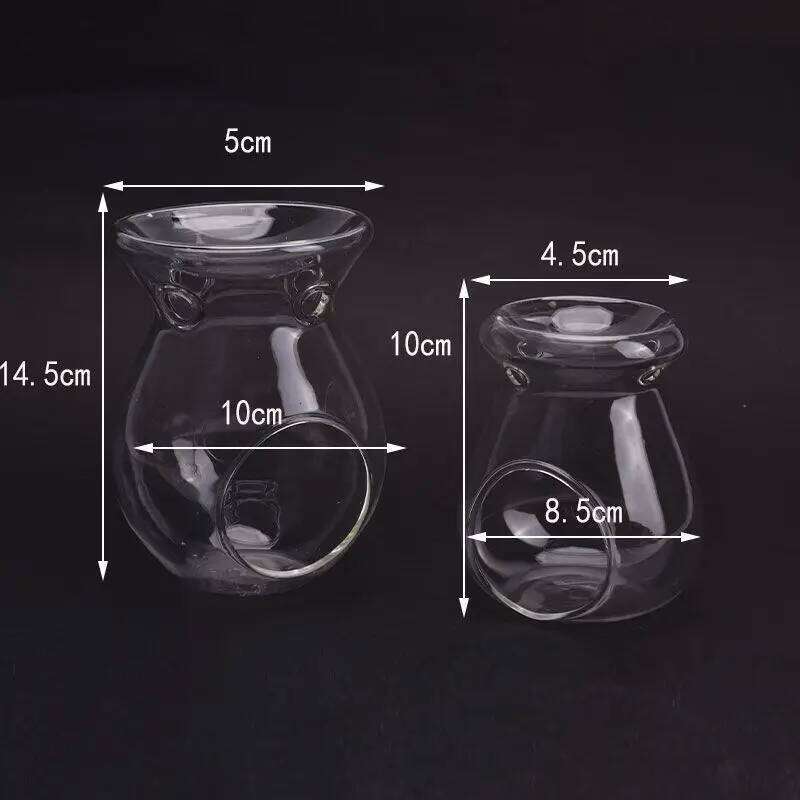 Nordic Home Decor Glass Candle Heat Resistant Oil Furnace Aroma Burner Holder Candlestick Vase Romantic Wedding Decoration Y260131