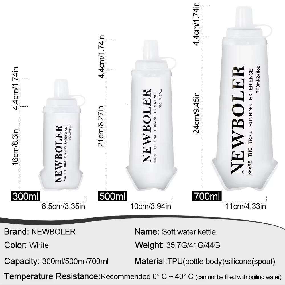 NEWBOLER TPU Folding Soft Flask Outdoor Sport Bag Collapsible Water Bottle Running Camping 300ml 500ml 700ml Z260202