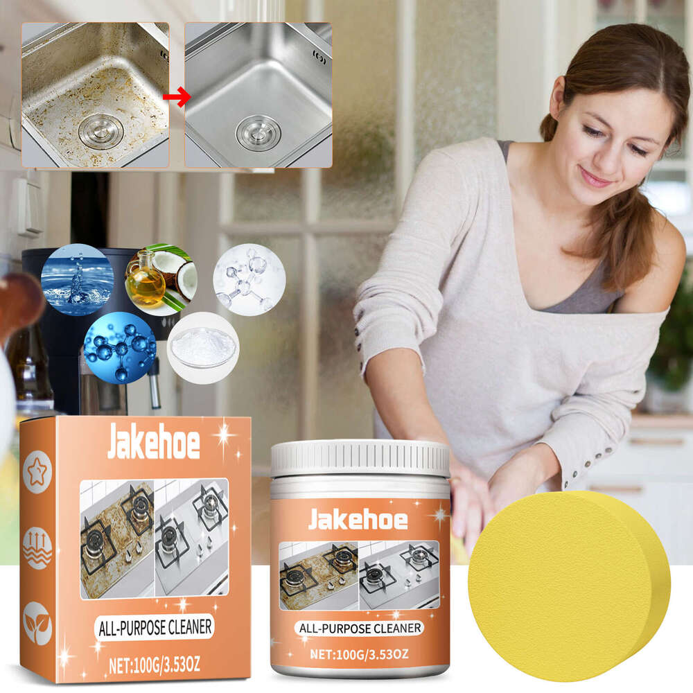 JAKEHOE Multi-Purpose Paste Household Kitchen and Bathroom Stove Range Hood Oil Stains Easy Cleaning Polishing S260202