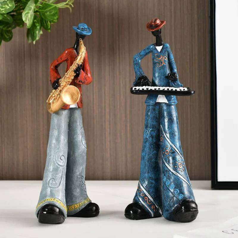 Creative American Band Decoration Musical Instrument Model Living Room Porch Study Nordic Arts And Crafts Statue Sculpture Home Y260202