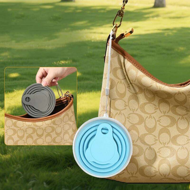 Outdoors Silicone Folding with Hanging Hole Creative Water Cup Travel Portable Coffee Cups Telescopic Drinking Mug Z260202