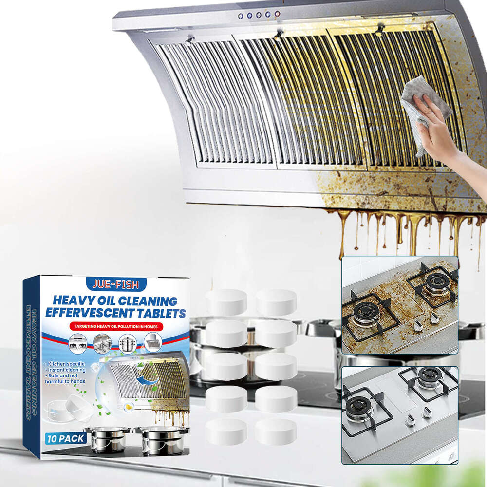Jue-Fish Kitchen Range Hood Stove Heavy Oil Stains Dirt Cleaning Effervescent Tablets S260202