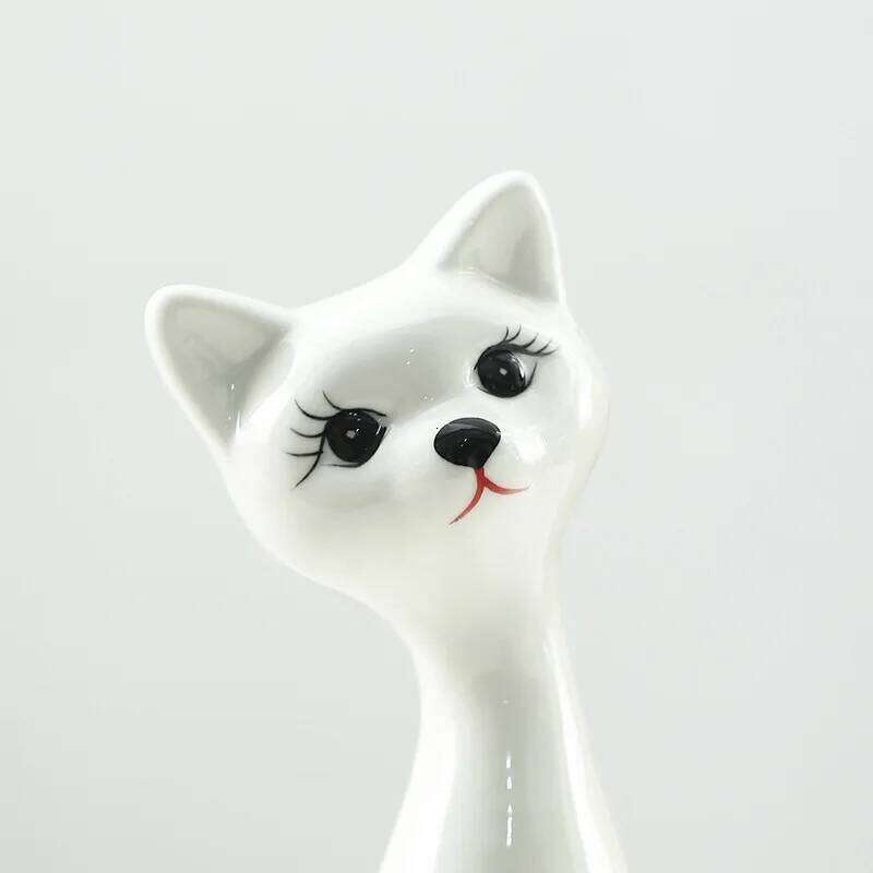 Creative Ceramic Cute Couple Cats Ornament, Home Decor for Living Room TV Wine Cabinet, and Bedroom Y260202