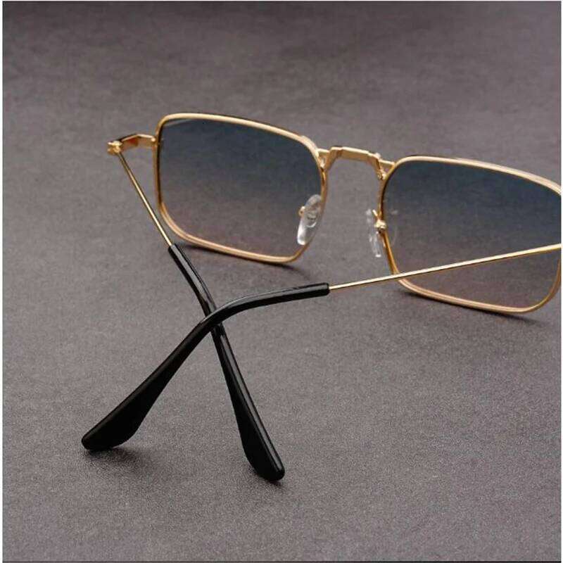 2024 Metal Square Red Lens Sunglasses Men, Top UV Protection, Sunscreen, Ultra Clear Glasses for Women H260202