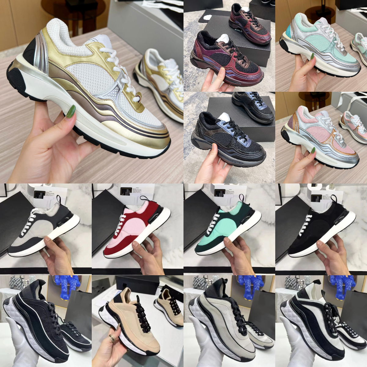 Fashion Vintage Suede Casual Shoes Calfskin Reflective Sneaker Designer Mens Women Sneakers Women's City Gsfs Size 35-42