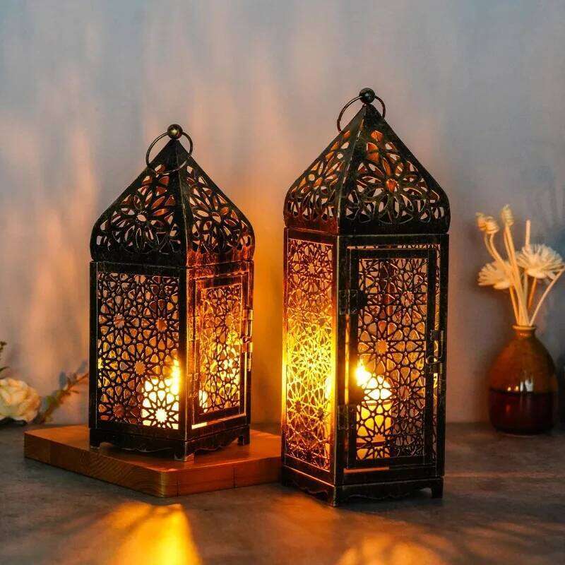 1pc Middle East Arab metal vintage Wind lights lantern holder home dcor accessories Creative Gift, no candle Y260131