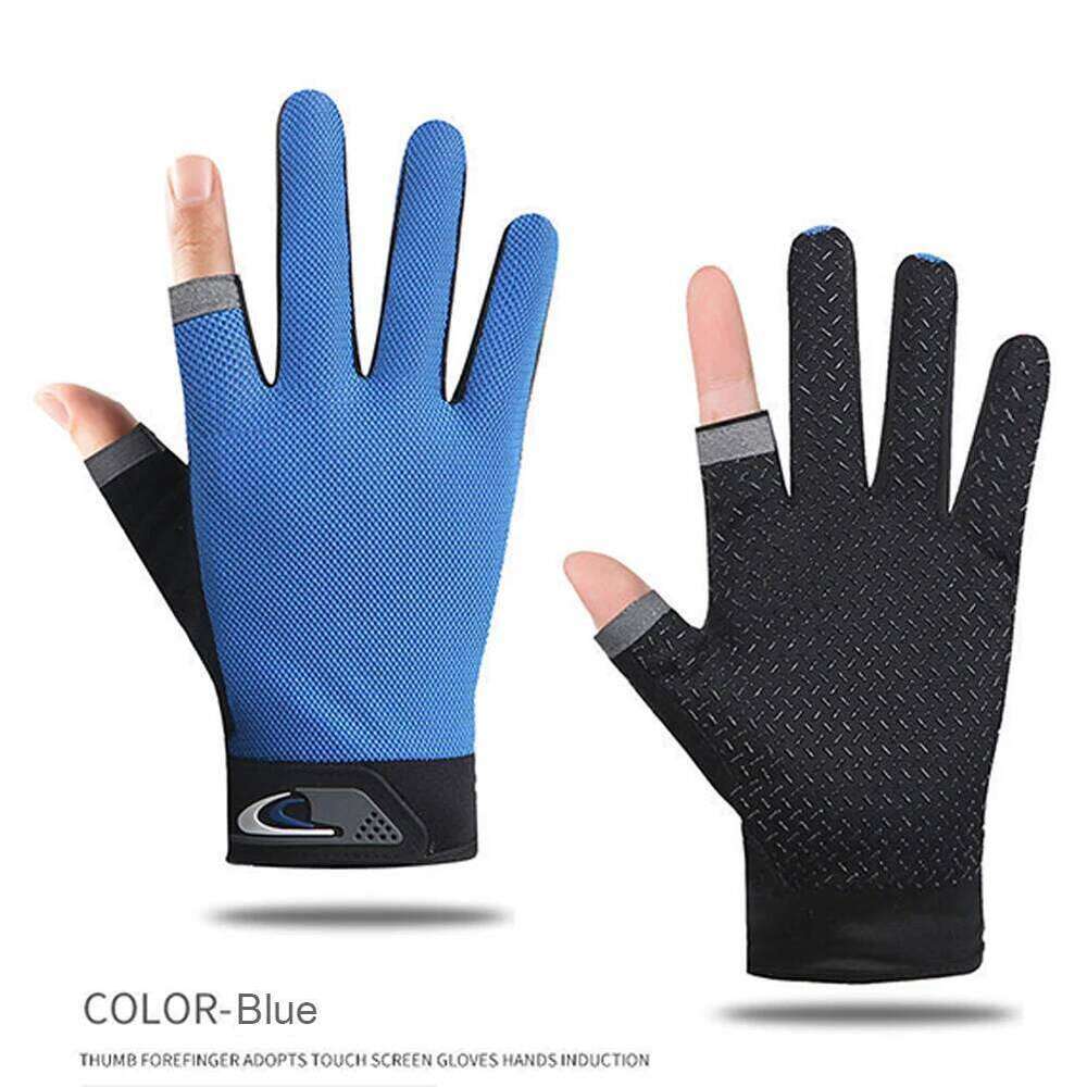 1 Pair Winter Gloves 2 Cut Fingers Sport Cycling Mitten Men Women Breathable Anti-slip Fishing Wear for Pesca Fitness XJ260202