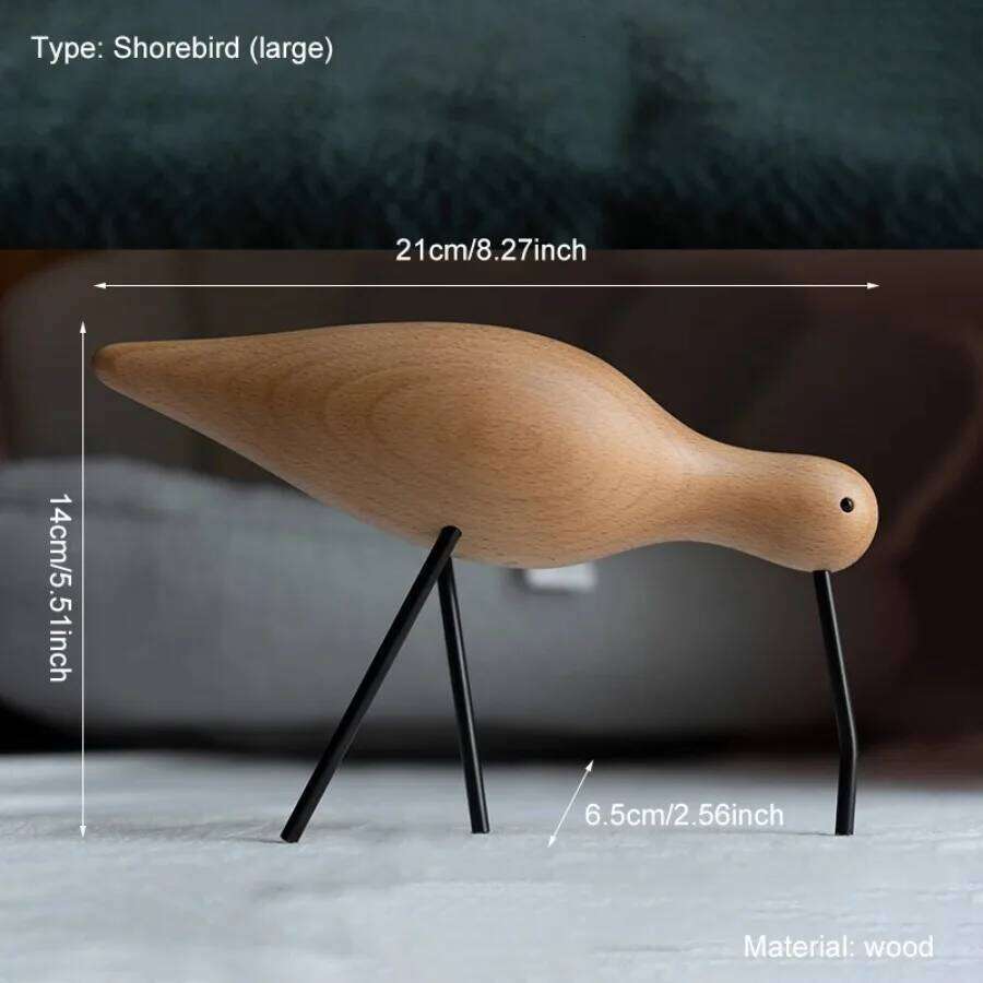 Nordic Style Wooden Short Ornaments Creative Abstract Animal Statues Home Decor Bird Sculpture Living Room Desktop Crafts Y260202