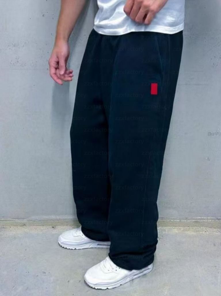 baggy polo jogger Loose waist zipper loose solid color sports pants Fashion Mens sweat pants Men Women Solid Color Pant Trousers Hip Hop Motion Pants For Male