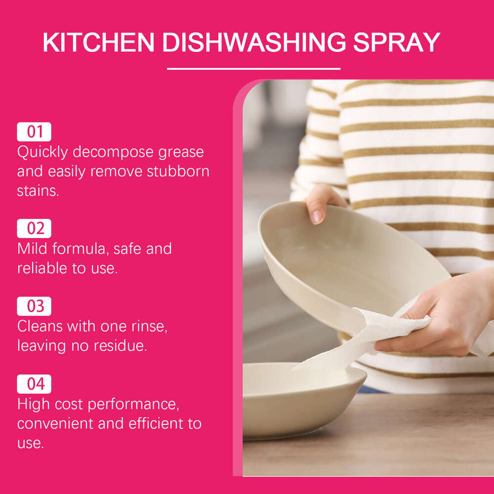 Kitchen Dish Spray Kitchenware Stain Removal Descaling Tableware Clean and Bright Dishes Gentle Cleaning Liquid S260202