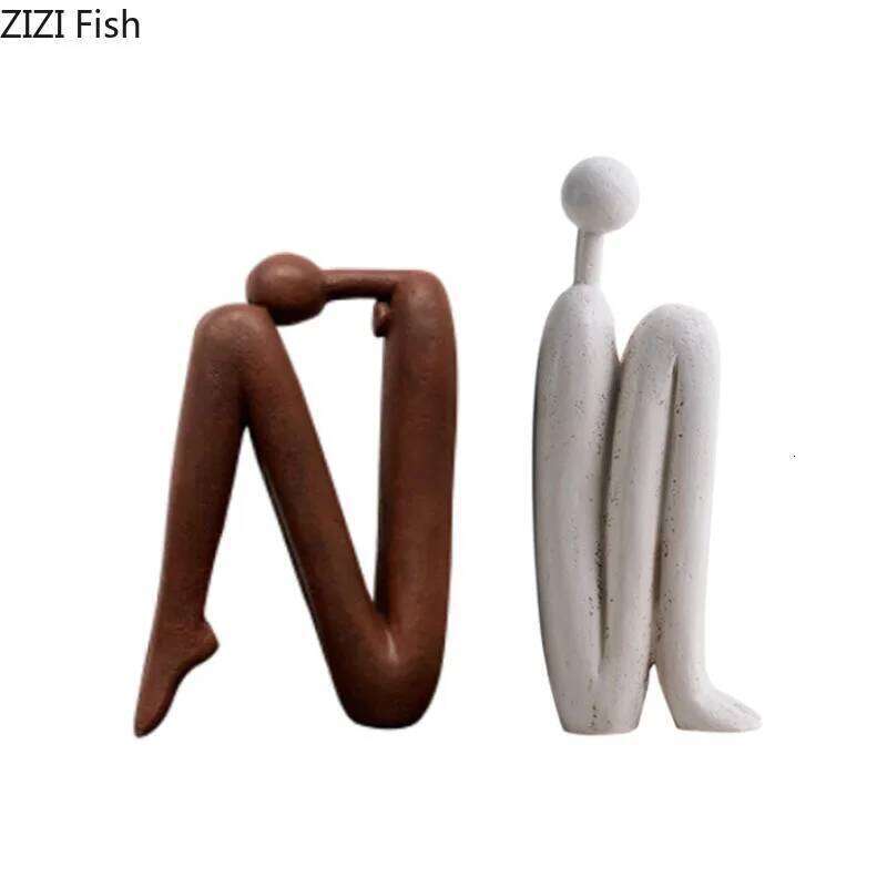 Minimalist Character Resins Sculpture Abstract Figure Artwork Desk Decoration Room Aesthetic Statue Ornaments Modern Home Decor Y260202