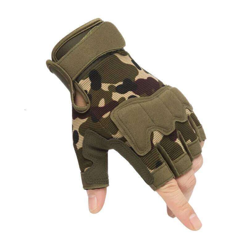 Men Women Tactical Military Army Shooting Cut Proof Fingerless Anti-Slip Outdoor Sports Paintball Airsoft Bicycle Gloves XJ260202
