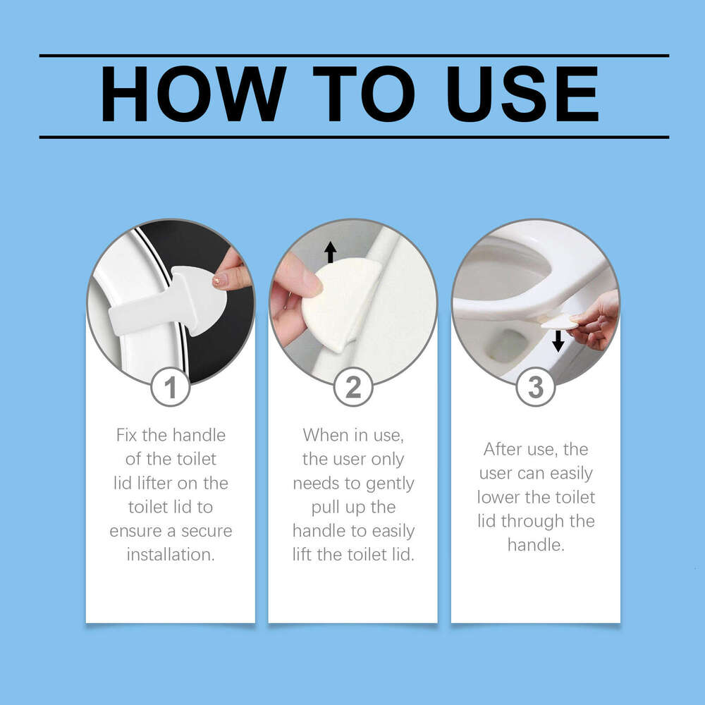 Jue-Fish Household Cleaning Hygiene Handle Convenient Non-Slip Toilet Lid Lifter S260202