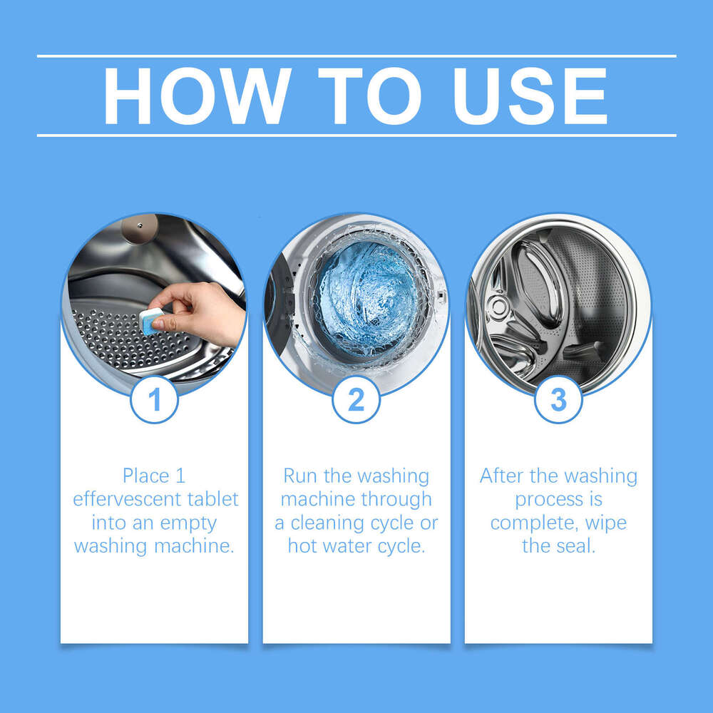 Jaysuing Effervescent Tablets Drum Washing Machine Cleaner Descaling Stain Odor Removal S260202