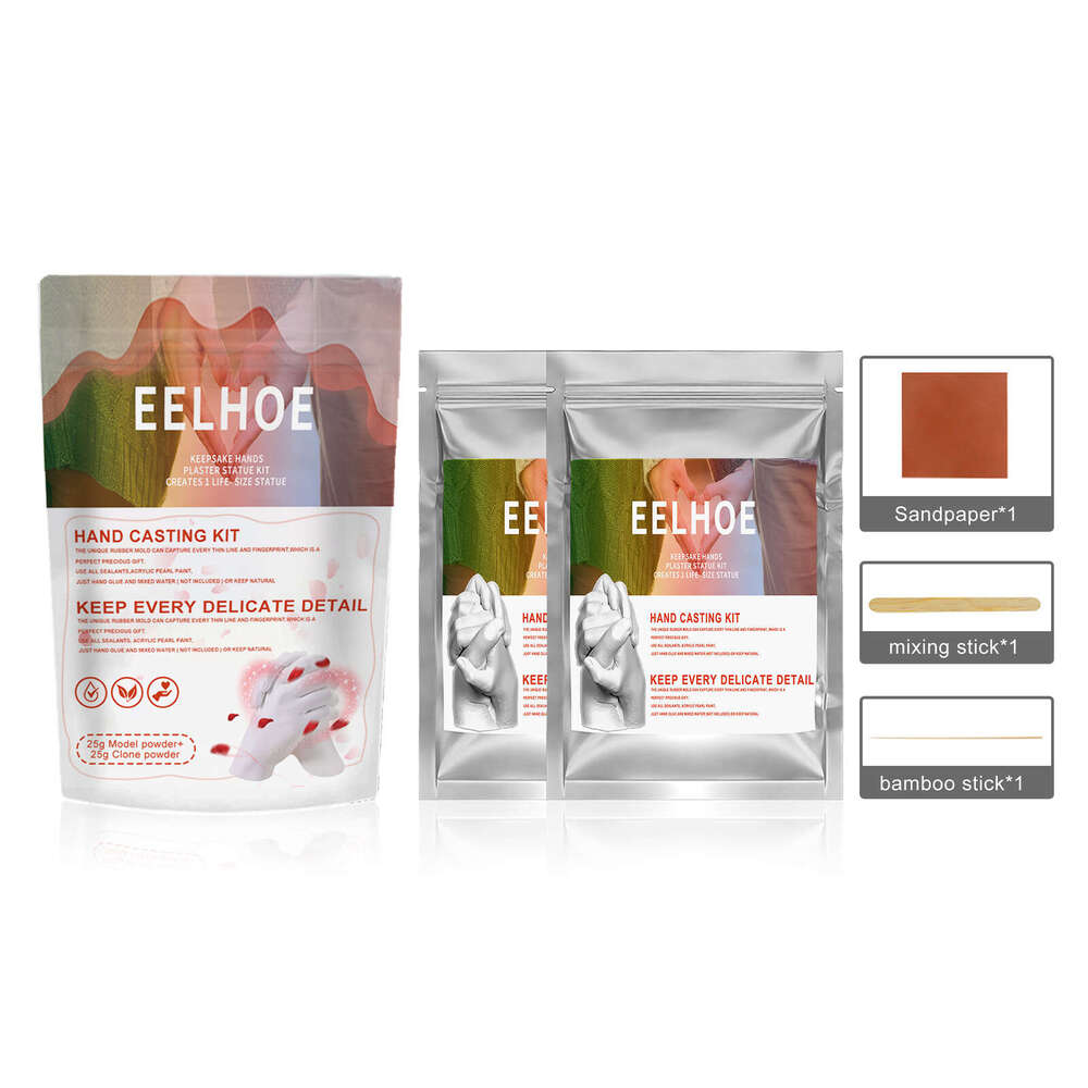 EELHOE Couple Clone Powder Infant Toddler Three-dimensional Hand and Foot Mold Making Material Valentine's Day Gift S260202