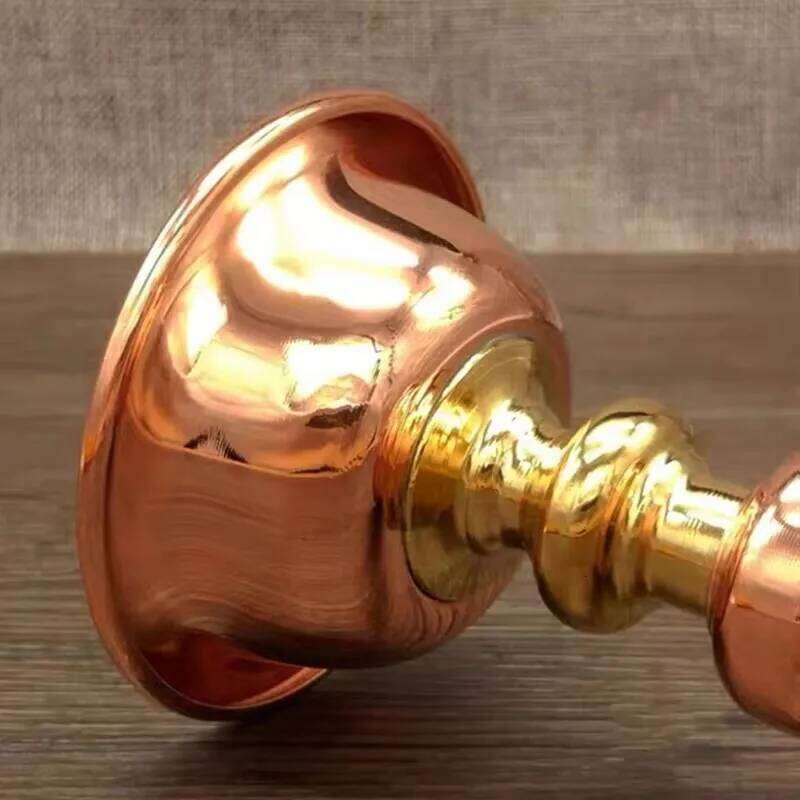 Red Brass Tibetan Candlestick Religion Handcrafted Polishing Altars Candle Floating Light Lamp Buddhist Tribute Table Decoration Y260131