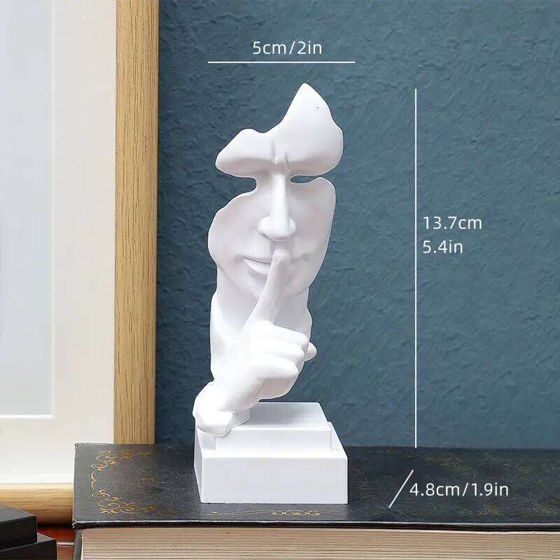 Creative Silence Abstract Art Statues Nordic Style Silent Face Mask Figure Figurine Home Office Interior Desktop Decorative Y260202
