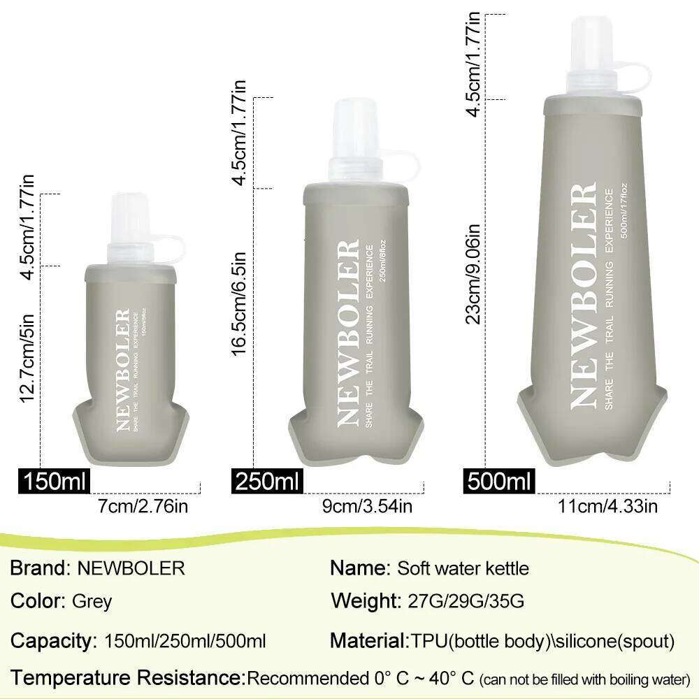 EWBOLER 150/250/500 Outdoor Collapsible Silicone Bite Size Running Camping Hiking Travel Convenient Water Bottle Z260202