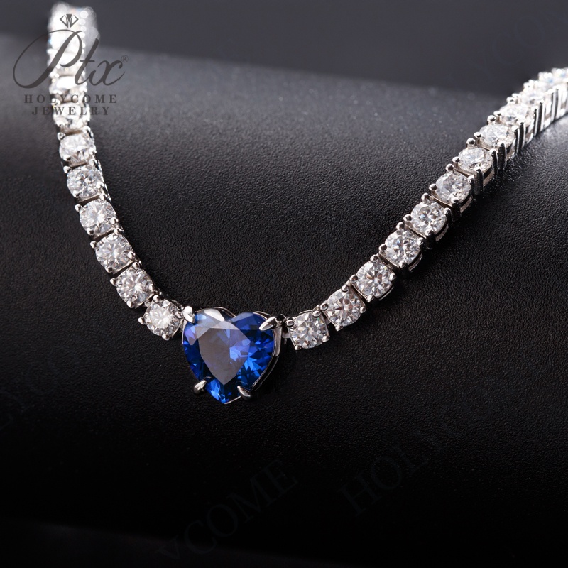 Shine 3mm Moissanite Diamond Tennis Chain 925 Sterling Silver 16-20inch Lab Gemstone Necklace for Women Wedding Engagement Party